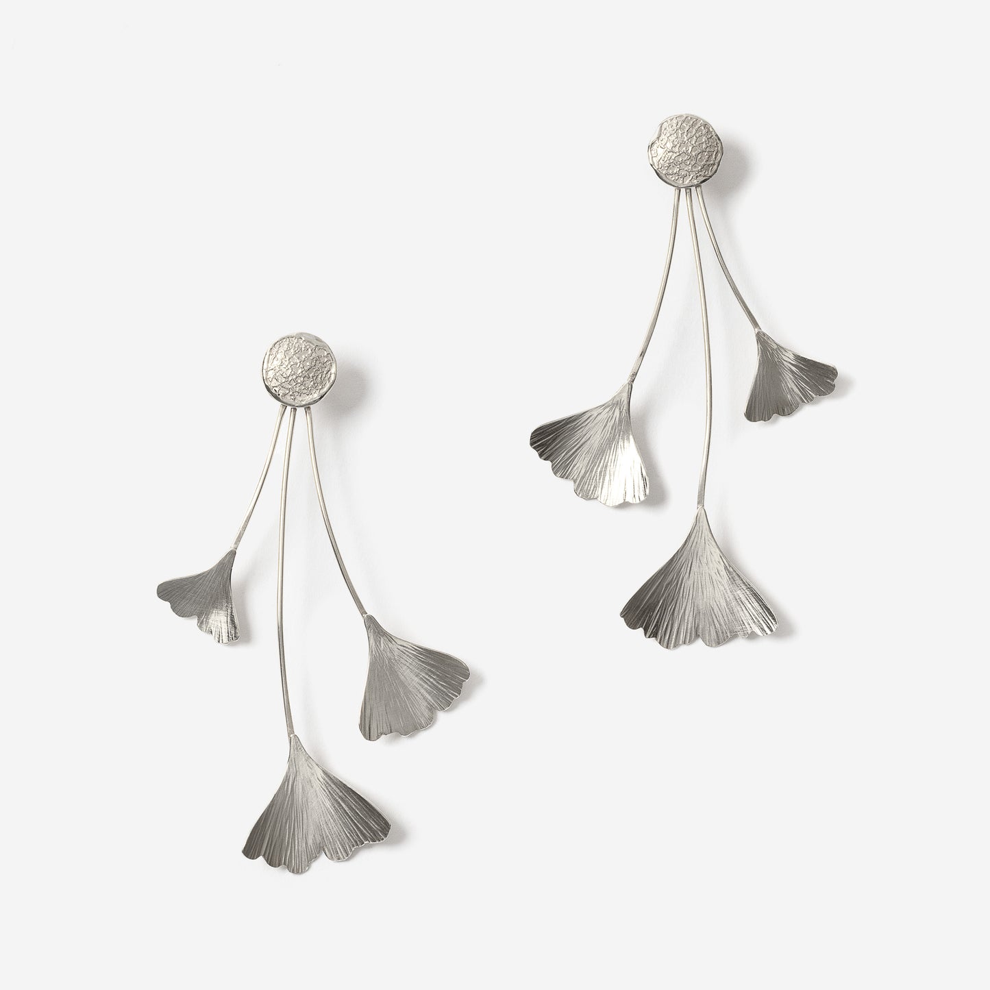 AROS GINKO TRIPLE HOJA PLATA