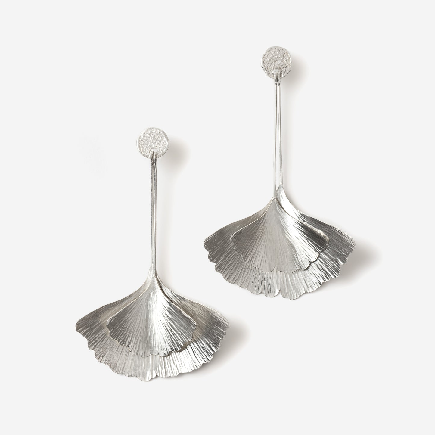 AROS GINKO DOBLE HOJA PLATA